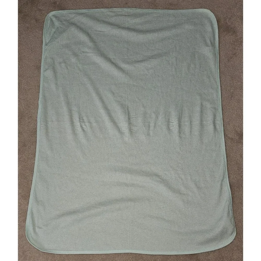 Bambini Solid Mint Green Waffle Knit 100% Cotton Thermal Blanket 28